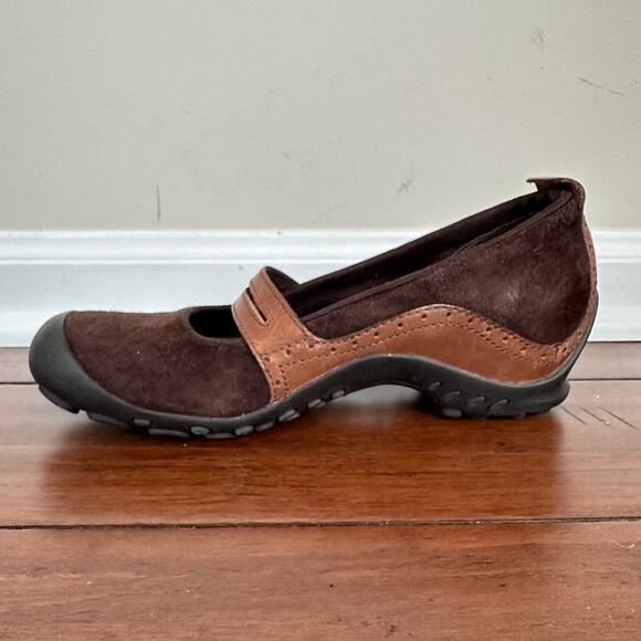 Merrell Plaza Bandeau Espresso Mary Jane Shoes Flats Brown Suede Leather Sz 8.5 - Picture 3 of 8